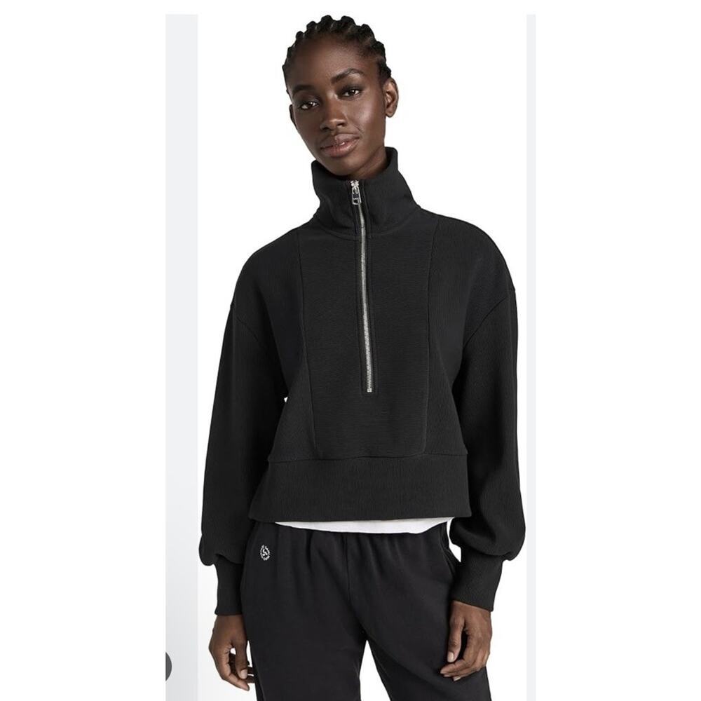 Varley Women's Ramona Half Zip Sweatshirt, Black XS NEW $148